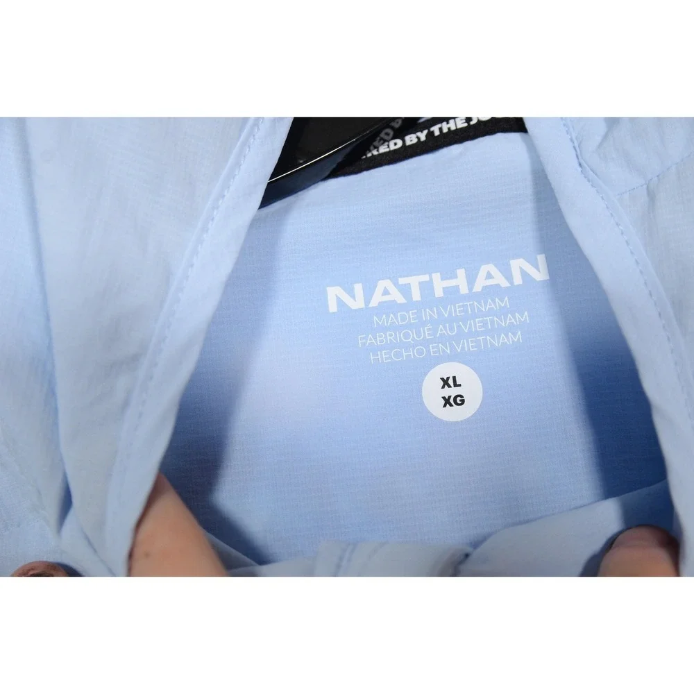 Nathan Stealth Jacket 2.0 Mens XL Blue Hooded Running Windbreaker Lightweight